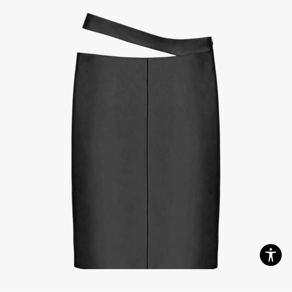 KAIA X ZARA Black Leather Cutout Skirt - Picture 3 of 4